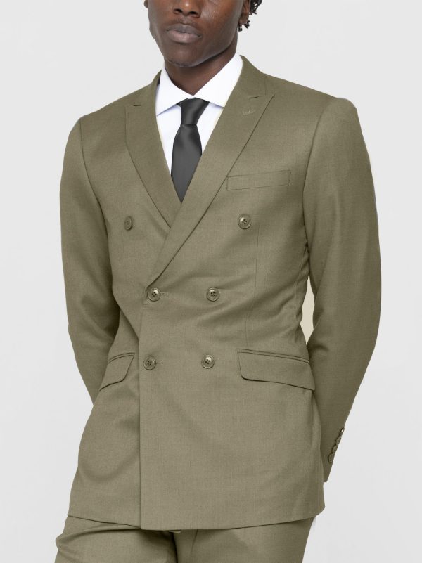 Dusky Green Double Breasted Suit Online Hot Sale - Image 3
