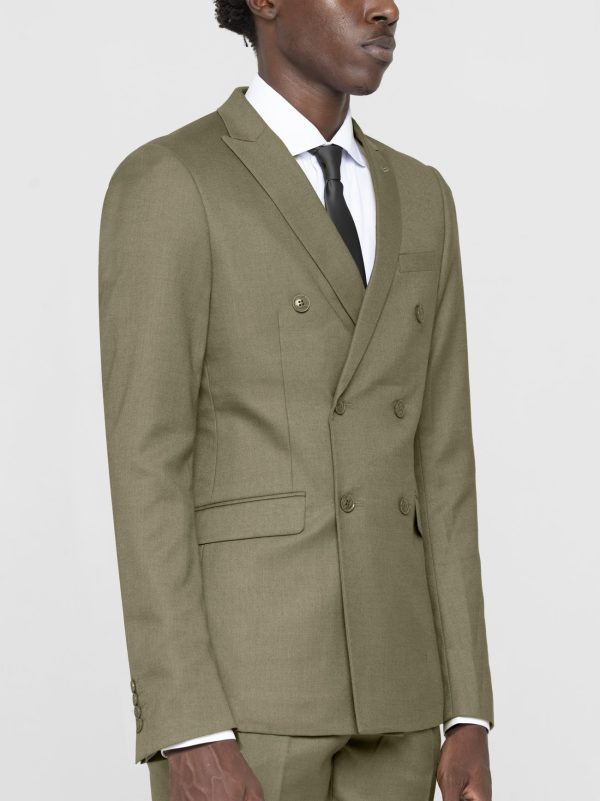 Dusky Green Double Breasted Suit Online Hot Sale - Image 4